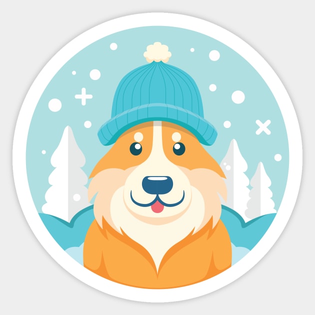 Winter Dog Outdoor Sticker by Sunday Mayday